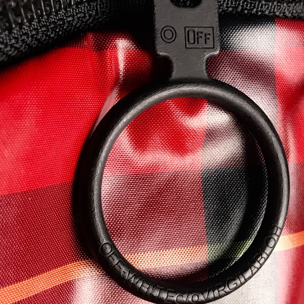 Off-White Red Check Plaid BackPack Virgil Abloh - Picture 5 of 8